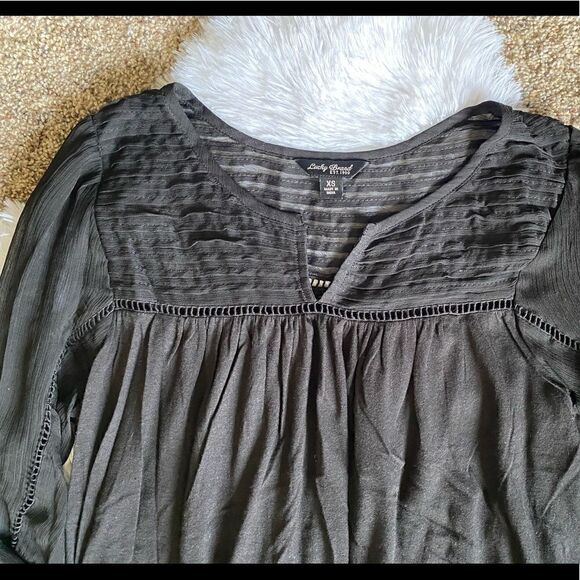 Lucky Brand Black Long Sleeve Top Size XS - Picture 3 of 7